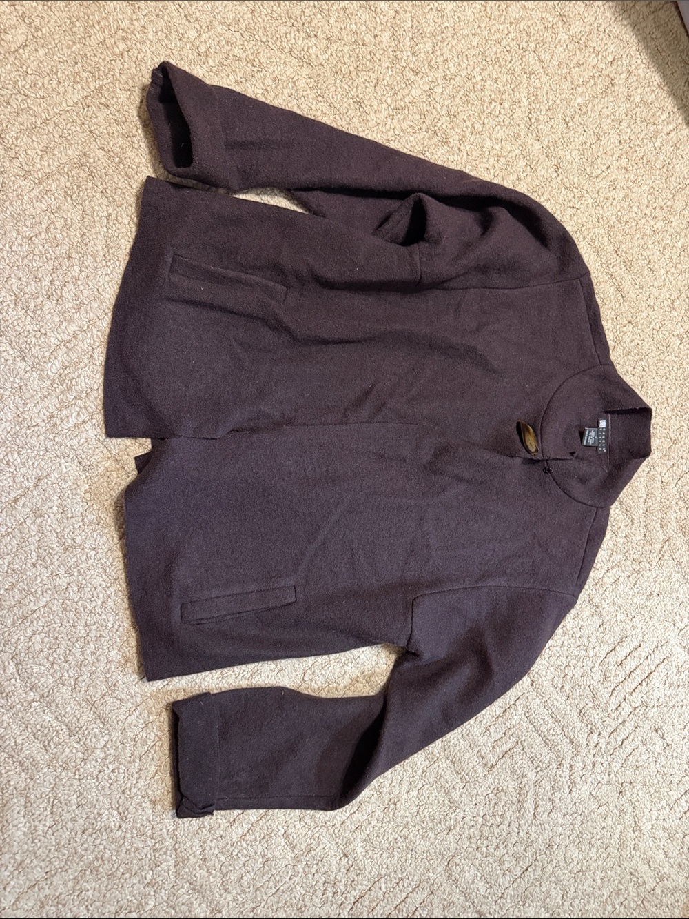 Carole Little Dark Brown one button Women's Sweater Jacket